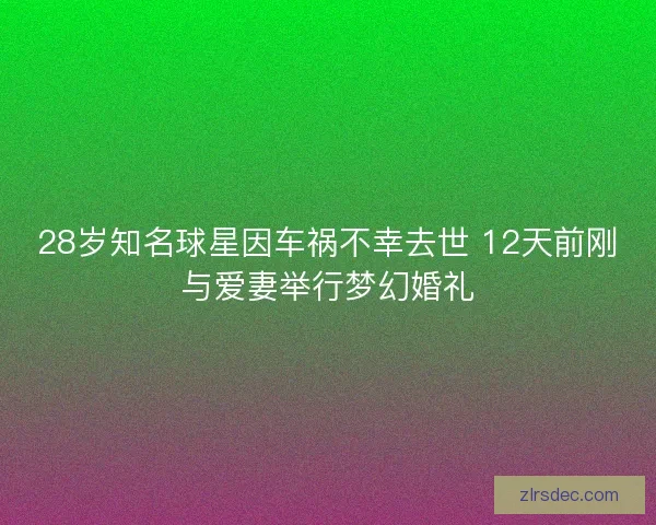 28岁知名球星因车祸不幸去世 12天前刚与爱妻举行梦幻婚礼